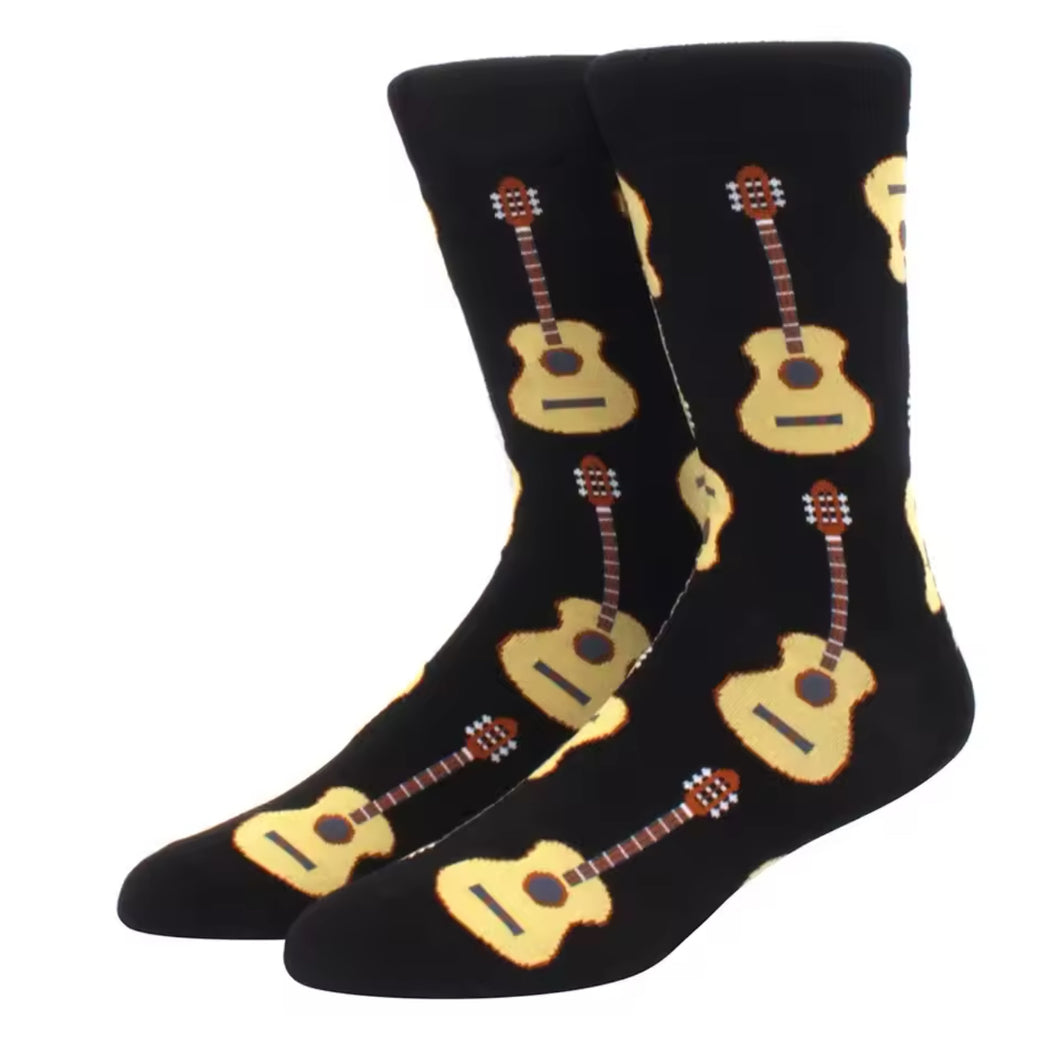 Guitar Music Themed Crazy Socks