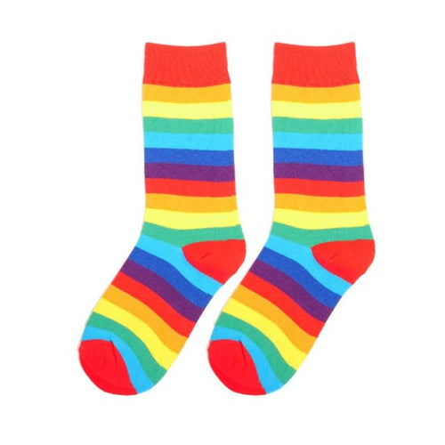 Rainbow Socks - Red Cuff - Crazy Sock Thursdays