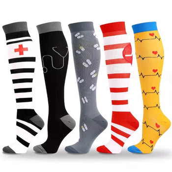 Nurse Themed 5 Pair Women's High Socks Set
