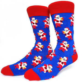 Beers and Santa Crazy Christmas Socks