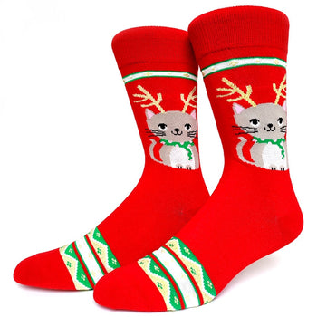 Cute Kitty Crazy Christmas Socks