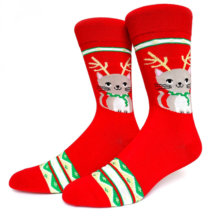 Cute Kitty Crazy Christmas Socks