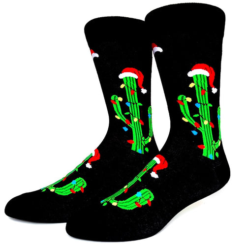 Festive Cactus Crazy Christmas Socks