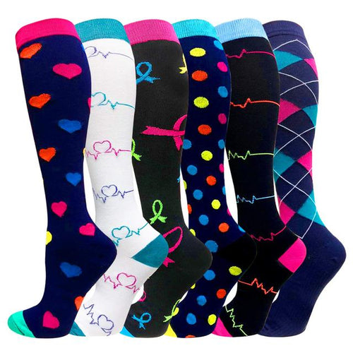 Trendy 6 Pair Women's High Socks Set