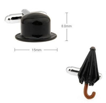 Hat and Umbrella Cufflinks - Crazy Sock Thursdays