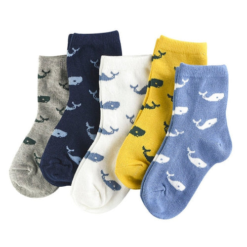 Whale Collection Children's Crazy Socks 5 Pairs
