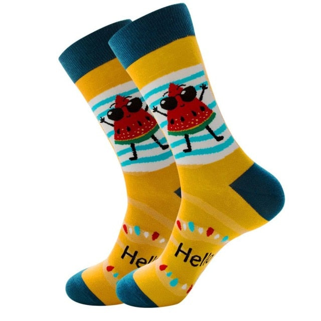 Hello Watermelon Slice Crazy Socks