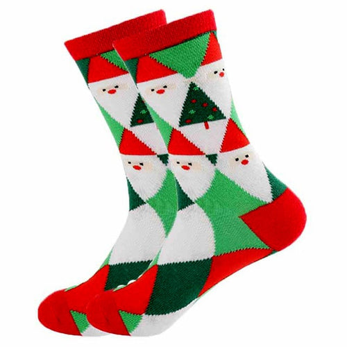Women's Abstract Santa Crazy Christmas Socks