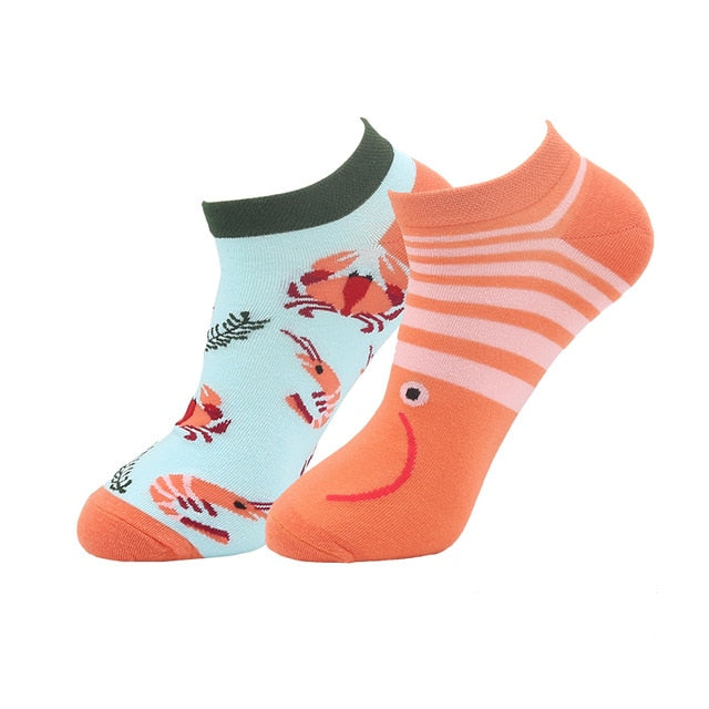 Crab Odd Paired Ankle Crazy Socks