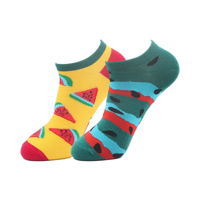 Watermelon Odd Paired Ankle Crazy Socks