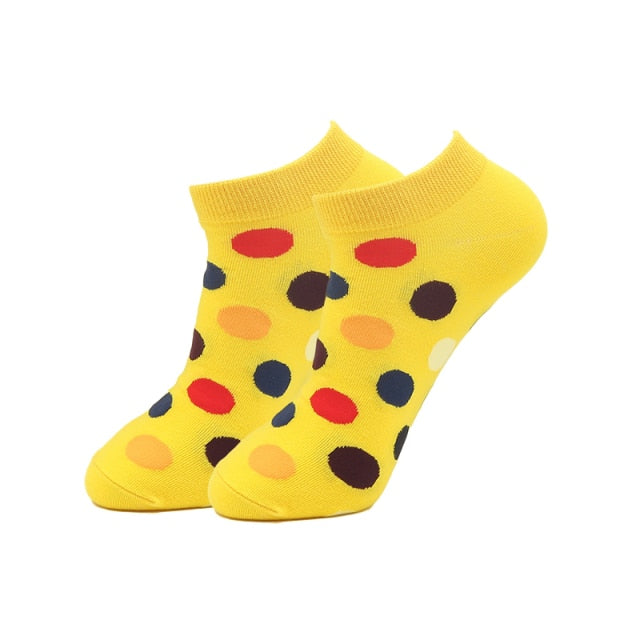Yellow Polka Dot Ankle Crazy Socks