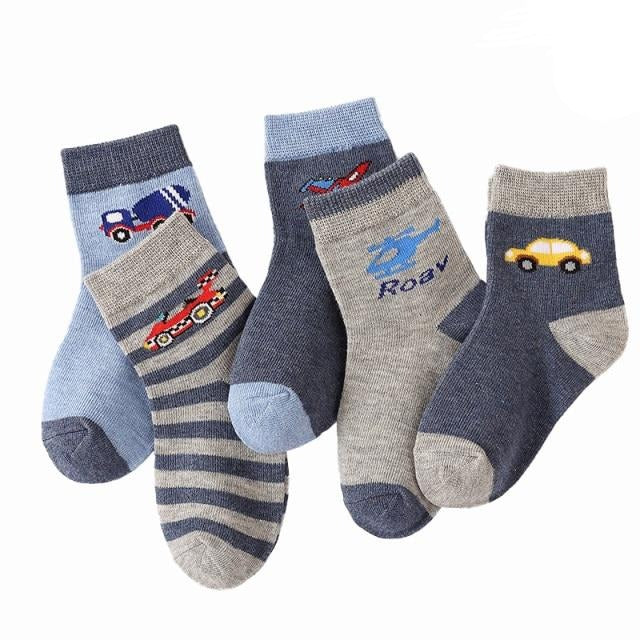 Driver and Pilot Collection Children's Crazy Socks 5 Pairs