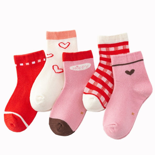 Love Heart Children's Crazy Socks 5 Pairs