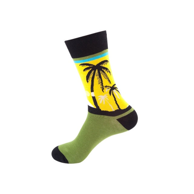 Palm Tree Sunset Crazy Socks