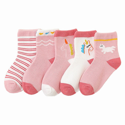 Pretty Unicorns Children's Crazy Socks 5 Pairs