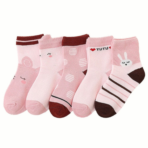 Pretty in Pink Children's Crazy Socks 5 Pairs