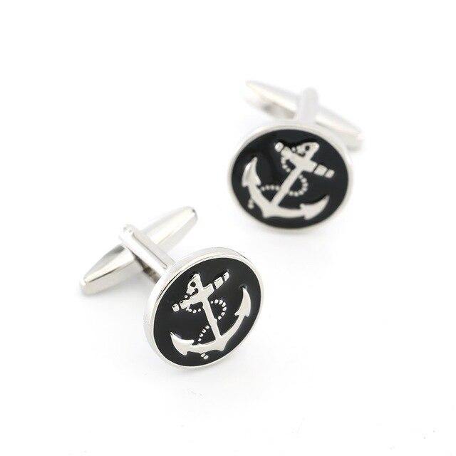 Anchor Black Cufflinks - Crazy Sock Thursdays