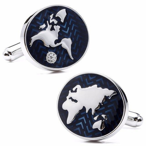Map Cufflinks - Crazy Sock Thursdays